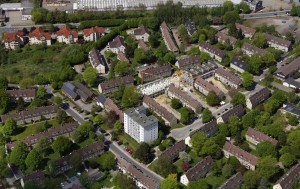 Gemeindehaus Johannes Suedstadt, Hattingen, Ruhrgebiet, Nordrhein-Westfalen, Deutschland, Europa, Foto: Luftbild Hans Blossey, Copyright: hans@blossey.eu, 01.05.2010